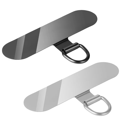 2Pcs Phone Tether Tab, Metal Sticky-Free Phone Lanyard Triangle-black+silver - 第 23/55 張圖片