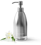 BEAUTURAL Soap Dispenser, Brushed Nickel Stainless Steel Case PET Liner Hand Pump Dispenser, Refi...