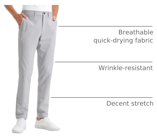 Image of CRZ YOGA All Day Comfy Golf Pants 28 inch /30 inch /32 inch /34 inch /36 inch | Decent Stretch, Wrinkle-Resistant, Casual, Slightly Tapered Leg, Flat Front, Pockets, Trousers for Men