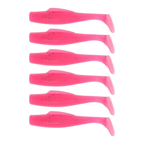 CAPASTEC ワーム ワームセット シャッドテールワーム ソフトルアー バス釣り シーバス ルアー 海水と淡水用 8.5cm ピンク 6個