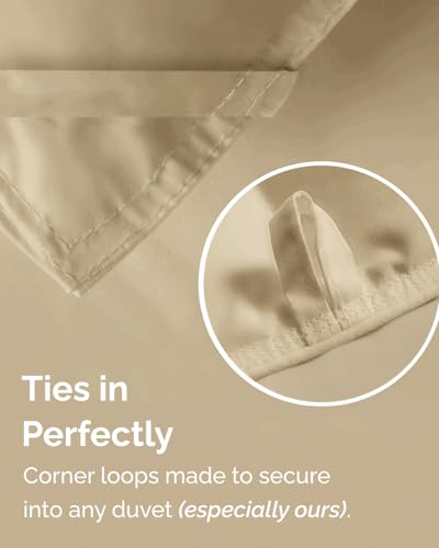 Image of Twin Size, Beige Alternative Down Comforter - Warm, Lightweight & Breathable Hotel Quality Bedding Set for Men, Women, Kids and Teens - All Season Oversized Cooling Microfiber Duvet Insert Comforter