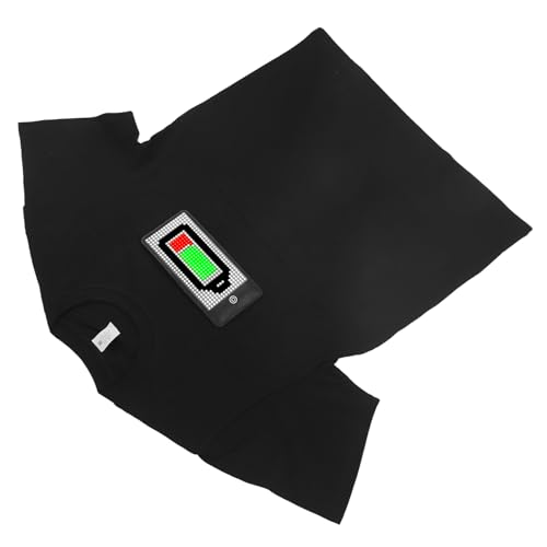 Camiseta LED Luminosa con Pantalla Bluetooth Programable, Camiseta Festival con Control App y Batería Incorporada 1500 mAh, Motivos Personalizables, Talla Única XL