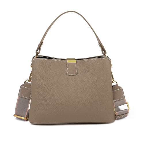 imeetu Crossbody Bags for Women Genuine Leather Shoulder Bag with Zipper Medium Size