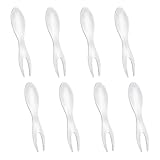 WEKADRIN 8 Stück Edelstahl Obstgabel Zweizinkige Bbq Maisgabeln Spülmaschinenfest Rostfrei für Grill Salat und Dessert