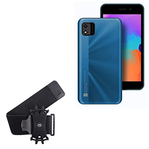 BoxWave Holster Compatible with BLU Studio X10L (2022) - ActiveStretch Sport Armband, Adjustable Armband for Workout and Running - Jet Black