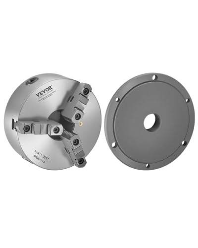 VEVOR 3-Jaw Lathe Chuck, 8 Inch (200 mm), Self-Centering Chuck with 2 1/4 in-8 Threaded Backing...