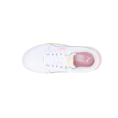 PUMA Kids Girls Carina 2.0 Endless Summer Lace Up Sneakers Shoes Casual - Pink, White, Yellow4