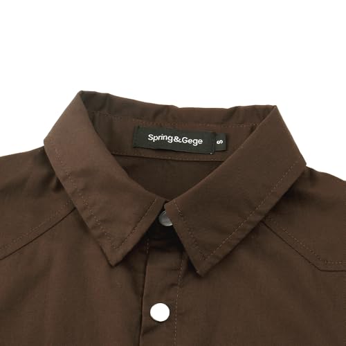 Image of Spring&Gege Boys' Long Sleeve Western Cowboys Pearl Snap Button Down Shirts (5-14 Years)