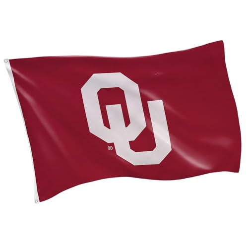 NCAA University of Oklahoma Flag with Grommets 3x5 Oklahoma Sooners Outdoor College Flags & Banners for Garden Patio Indoor Wall Dcor