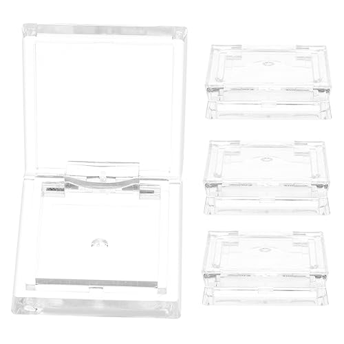 PAMINGONO 4 Cajas De Sombras De Ojos Pequeñas Cuadradas Transparentes, Paletas Cosméticas, Dispensador De Sombras De Ojos, Estuche Vacío Para Rubor, Bandejas De Sombras De Ojos, Bandejas