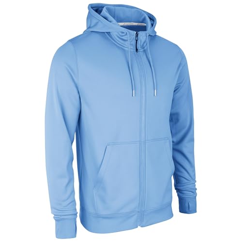 CHAMPRO Kids' Standard Lineup Fleece Zip Up Hoodie, Light Blue