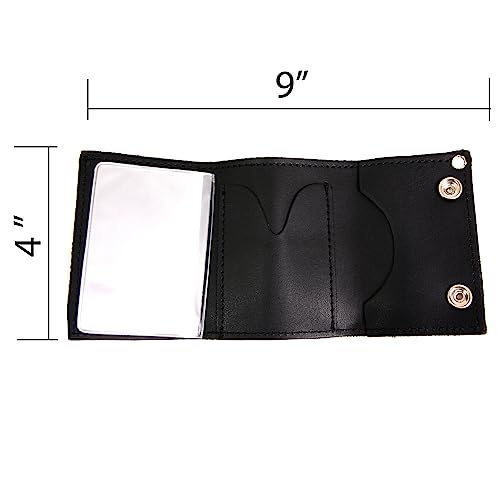 Milwaukee Leather MLW7835 Men's 4” Black Leather Biker Wallet w/Skull Cross Bones -Tri-Fold Anti-Theft Stainless Steel Chain - One Size3