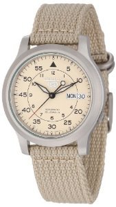 Seiko ZCR[ Men's SNK803 "Seiko ZCR[ 5"  I[g}`bN Watch with Beige Canvas Strap jp Y rv isAj