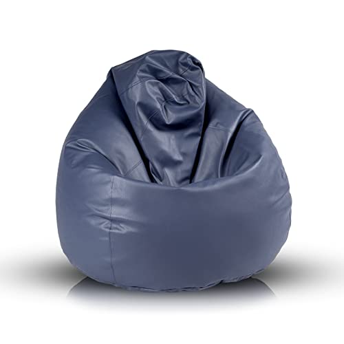 Ecopuf Fuzzy - Puf de piel sintética con doble cremallera, antipérdidas, 80 x 110 cm