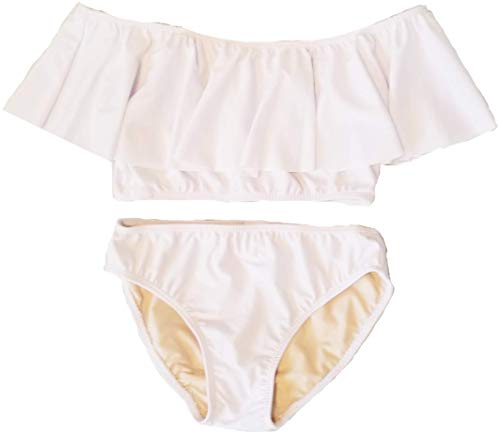 Image of Cheryl Creations Kids Girl's Cute & Comfortable Two Piece Ruffle Front Bathing Suit Bikini | Swimsuit