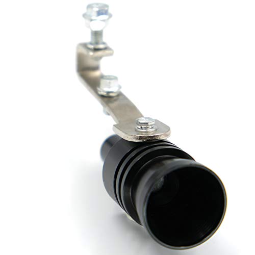Car Turbo Sound Whistle Exhaust Tailpipe Blow Off Valve Bov Aluminum Universal Auto Accessories Size XL (Black)