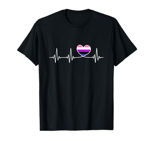 Genderfluid Flagge Herz für Genderfluid Pride T-Shirt