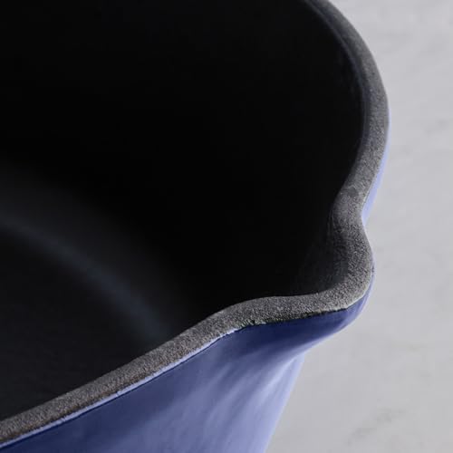 Image of Tramontina Bestow Enameled Cast Iron 10-Inch Skillet with Lid, Blue