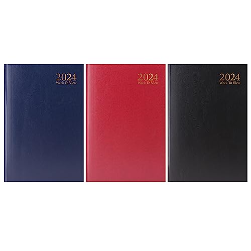 MantraRaj 2024 Diary A4 A5 A6 Week to View And Day A Page Diary With Half Saturday And Sunday Page Diaries Organiser For Student Teacher Home Office Business (A5 Week To View, Red)