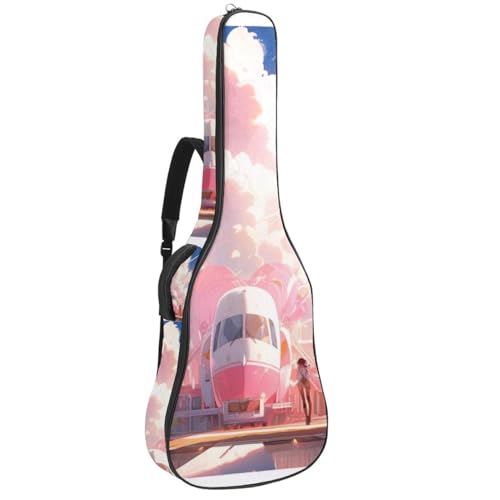 Sac pour guitare acoustique étanche rose housse de transport
