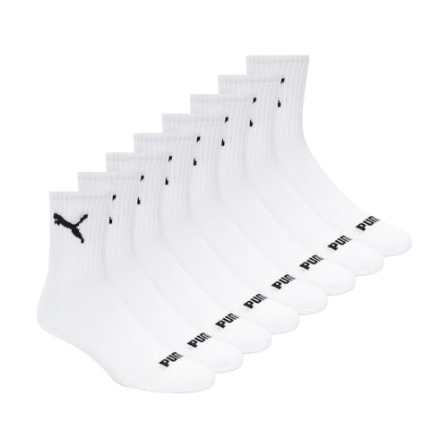 PUMA Mens 8 Pack Athletic Cushioned High Quarter Crew Socks