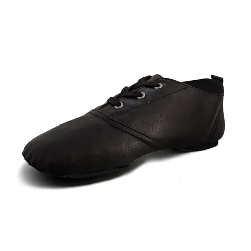 MSMAX Jazz Shoes for Women Black Leather Renaissance Boots for Men