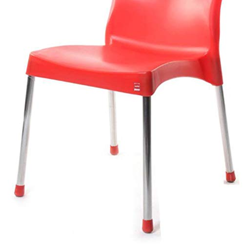 Image of Cello Milano Cafeteria Set of 4 Chairs (Red) | Strong and Durable | Easy to Clean | Chair for Living Room, Bed Room, Kitchen, Office Room, Outdoor | 3 Years Warranty