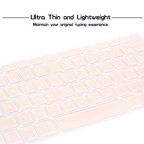 Hrh Silicone Keyboard Cover Skin For Macbook Air 13,For Macbook Pro 13/15/17 (With Or W/Out Retina Display, 2015 Or Older Version)&For Imac Older Usa Layout,Rose Powder #TOP4