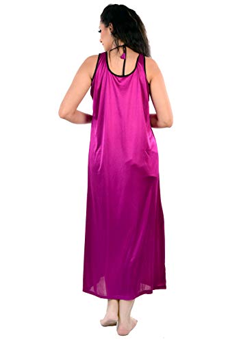 Image of Women's Nightwear Nightdress Nighty,Robe with Top & Shots Set (4pc Set of Robe, Nighty, Top & Shorts)