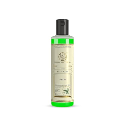 Khadi Natural Ayurvedic Neem Face Wash | For Acne Prone Skin | Paraben, SLS Free | Suitable for All Skin Types | 210ml