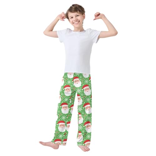 Boys' Pants Christmas Santa Cane Snowflake Long Bottoms Jogger Pants Elastic Waist Trousers with Pockets S-XL2
