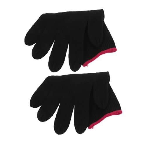 PLAFOPE Hairdressing Gloves for Curling Straightening Heat Resistant Gloves for Hair Styling Heat Proof Mitts Black