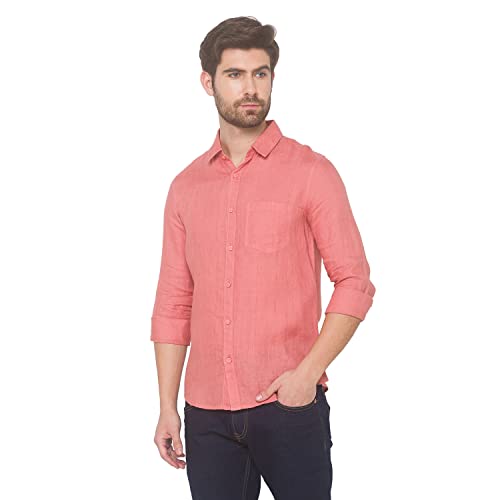Image of Spykar Slim Fit Mint Green Shirts for Men - Full Sleeves