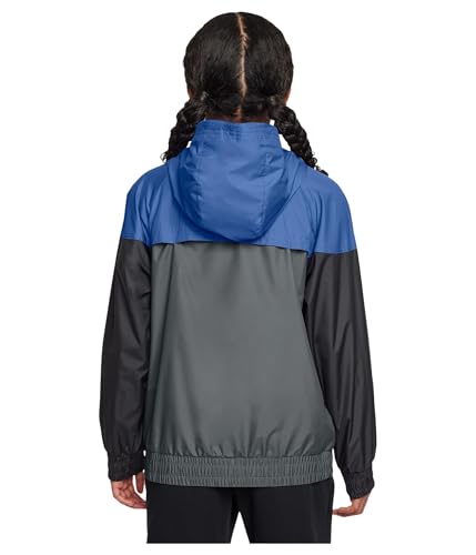 Nike Kids Sportswear Windrunner Hooded Repel Jacket (Big Kid) Comet Blue/Smoke Grey/Anthracite Large - image 2