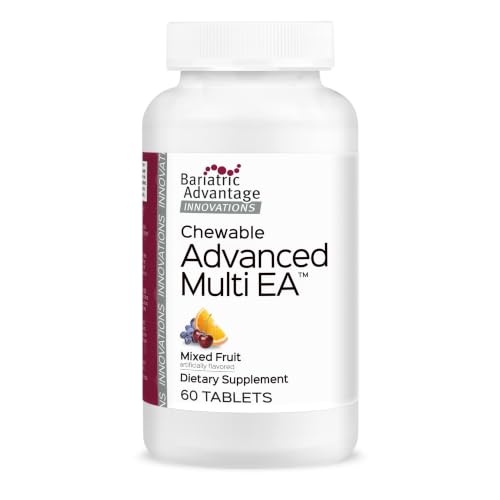 Bariatric Advantage Chewable Advanced Multi EA - High Potency Daily Multivitamin with Iron for Bariatric Surgery Patients - Mixed Fruit Flavor - 60 Count