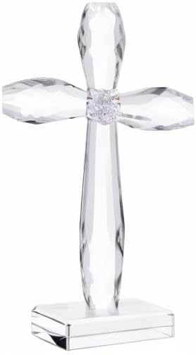 Miniatura 8 de YWHL Decoración de Cruz de Cristal de Pie, Regalos Religiosos para Mujeres y Hombres, Figuras Coleccionables de Cruz Santa de Cristal Hechas a Mano