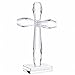 YWHL Crystal Standing Cross Decor, Religious Gifts for Women Men, Handmade Glass Holy Cross Collectible Figurines for Home Decoration, Easter Christmas Decoration for Pary