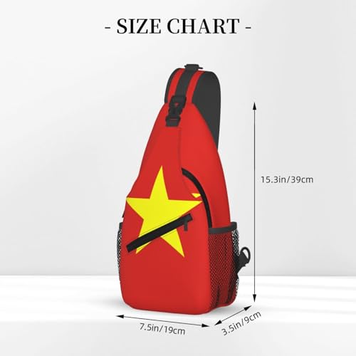 Bolso cruzado unisex con bandera de Vietnam resistente miniatura 3