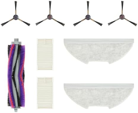 Eureka Authentic Replacement Parts Accessories Compatible for E10s Robot Vacuum Cleaner, Replacement Kit Include: 1 Roller Brush + 2 HEPA Filter + 4 Edge-Sweeping Brush + 2 Mop Pad