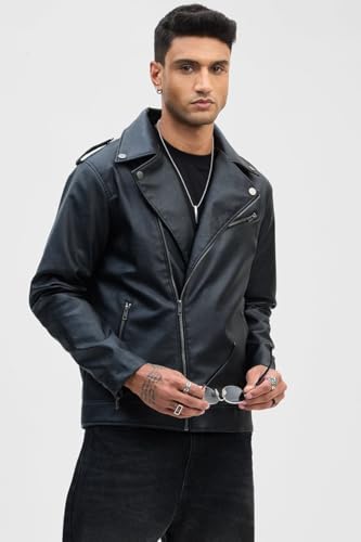 Image of SNITCH Black Zipper Faux Leather Jacket