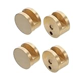 HOMSFOU 4 Piezas Clips para Espejo de Latón para Vidrio Soporte Firme Montaje Pared para Baño y Tocador Instalación Sencilla con Tornillos y Tacos