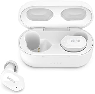 Belkin SOUNDFORM Play True Wireless Earbuds, Wireless Earphones with 3 EQ Presets, IPX5 Sweat and Water Resistant, 38 Hours Play Time for iPhone, Galaxy, Pixel and More - White
