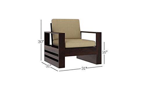 Image of BN Furniture Solid Sheesham Wood Sofa Set 6,5,3&2 Seater Cushioned Back for Living Room Stylish, Durable & Comfortable for Home, Office, Hall, Guest Room (Walnut Finish -White Cushion, 5 Seater)