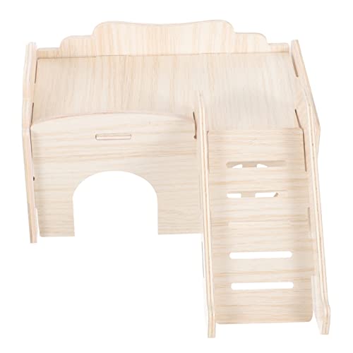 VANZACK Wooden Hamster Hideout Animal Cage with Ladder for Hamster Playtime Natural Design for Healthy Growth Fun Hideaway