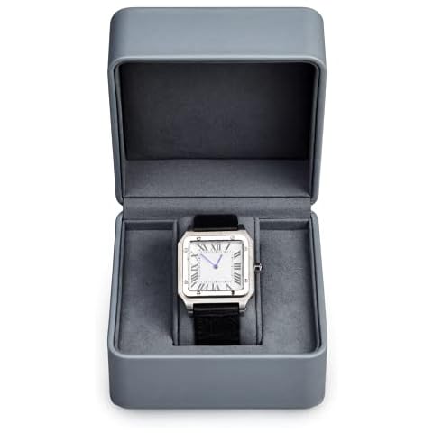 Oirlv Watch Box Watch Case Leather Single Watch Box for Men and Women , Jewelry Gift Box Travel Watch Storage for Valentines Day Gifts Birthday Gifts(Light Grey) Cover