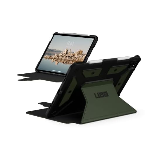 Urban Armor Gear Metropolis SE Case für Apple iPad Air 10.9 Hülle (5. Gen. 2022 / 4. Gen. 2020) / iPad Pro 11 (2021) [Apple Pencil 2 kompatibel, Sturzfest, Wake/Sleep, Standfunktion] olive