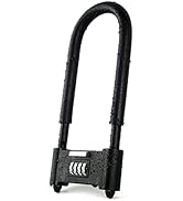 4 Digit Combination Padlock,Heavy Duty Anti Theft U-Shape Security Code Lock with Adjustable Shac...