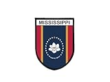 Ecusson Patch Drapeau mississippi Tactique Imprime Bord Brode Auto-Agrippant