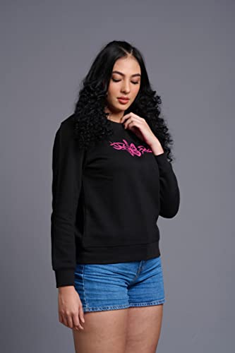 Image of Go Devil Stylish Trendy Regular Fit 100% Cotton Sweatshirt with Round /Crew Neck Full Sleeves, Casual Printed Winter Wear for Women /Girls