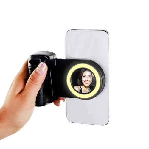 VBESTLIFE Magnetic Selfie Ring Light, with Wireless Remote Control, Rechargeable LED Fill Light, Smartphone Camera Handle